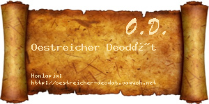 Oestreicher Deodát névjegykártya